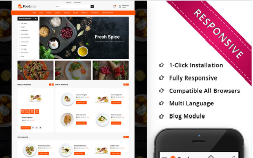 Foodcue - The Fastfood Store Responsive OpenCart Template