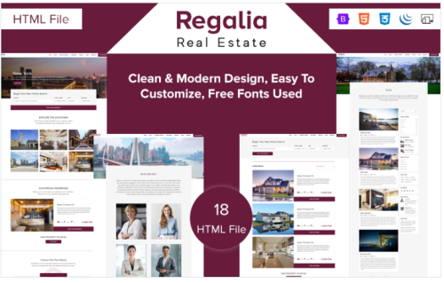 Regalia - Real Estate Ajax Website Template
