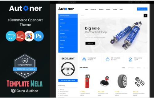 Autoner - Auto Spare Parts Store OpenCart Template