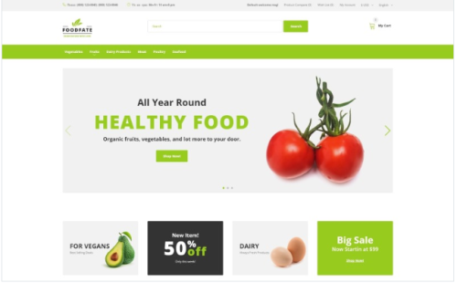 FOODFATE - Efficient Online Food Store OpenCart Template