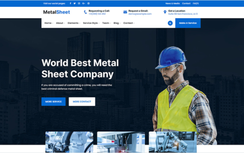 Metalsheet - Metal Sheet Responsive Website Template