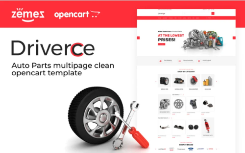 Driverce - Auto Parts Multipage Clean OpenCart Template