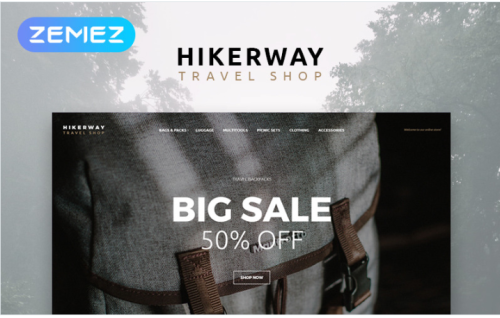 Hiker Way - Travel Store Multipage Modern OpenCart Template