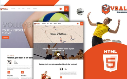 Vball - Volleyball Sports HTML5 Website template