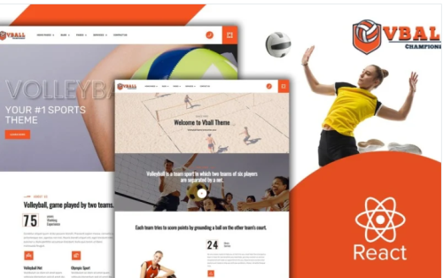 Vball - Volleyball Sports React JS Website template