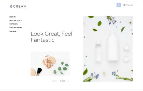 Cream - Beauty Supply eCommerce Clean OpenCart Template