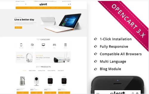 Elevt Electronic Store - Responsive OpenCart Template
