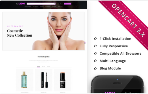 Lion Cosmetic - Beauty Store Responsive OpenCart Template