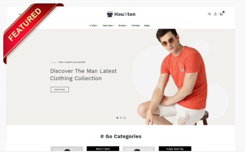 Houston T-Shirt Shop OpenCart Template
