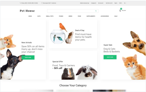 Pet House - Pet Shop eCommerce Modern OpenCart Template