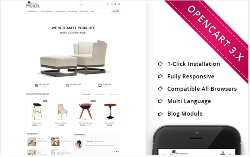 Hovera Furniture Responsive Store OpenCart Template