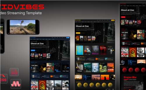 VIDVIBES Video streaming HTML-SASS Template for Movies & Series