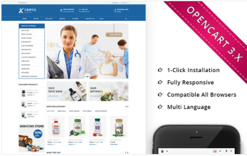 Cripto Medical Store - Responsive OpenCart Template
