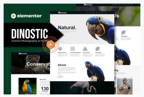 Dinostic - Animal Photography & Portfolio Elementor Template Kit