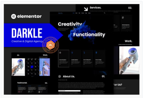Darkle - Creative & Digital Agency Elementor Template Kit