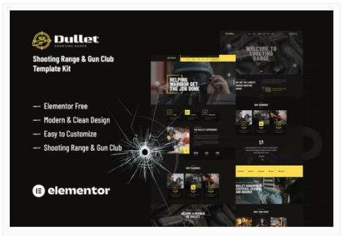 Dullet - Shooting Range & Gun Club Elementor Template Kit