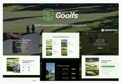 Goolfs - Golf Course & Club Elementor Template Kit