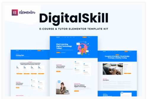 DigitalSkill - E-course & Online Tutorials Elementor Pro Template Kit