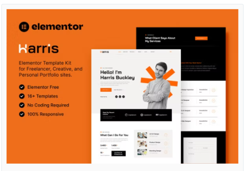 Harris – Creative & Personal Portfolio Elementor Template Kit