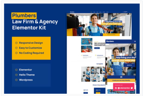 Plumber - Company & Business Elementor Pro Template Kit