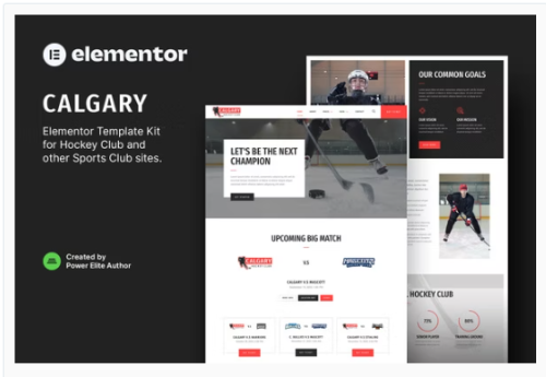 Calgary – Hockey Team & Sports Club Elementor Template Kit