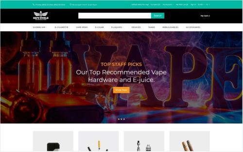 Vape World - E-Cigars Responsive Fancy OpenCart Template