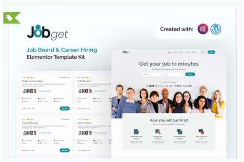 Jobget Job Board & Career Hiring Elementor Template Kit