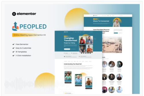 Peopled - Online Meeting App Elementor Template Kit