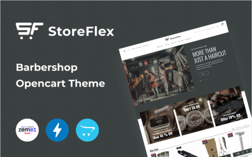 Storeflex Barbershop Online Template OpenCart Template