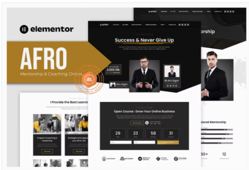 AFRO - Mentorship & Coaching Online Elementor Template Kit