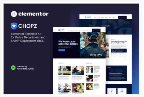 Chopz – Police & Sheriff Department Elementor Template Kit