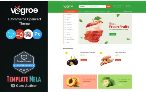 Vegroe - Grocery Shop OpenCart Template