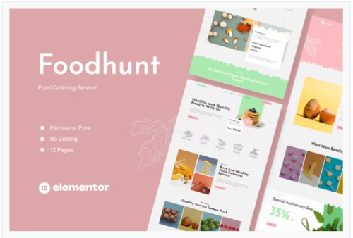 Foodhunt - Food Catering Service Elementor Template Kit