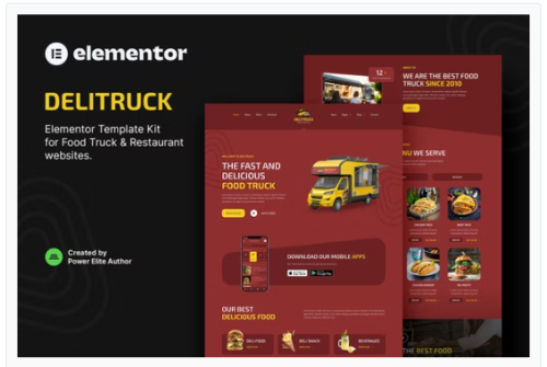 Delitruck – Food Truck & Restaurant Elementor Template Kit
