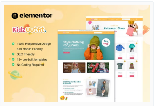 KidzOutfit - WooCommerce Kids Fashion Shop Elementor Template Kit