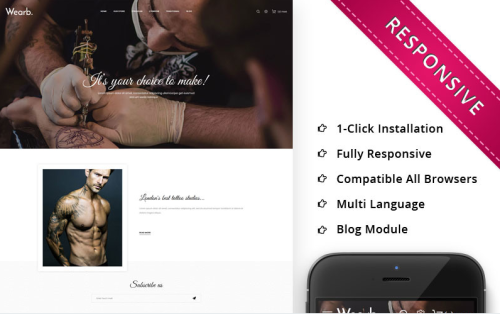 Wearb Tattoo Store - Responsive OpenCart Template