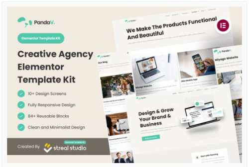 PandaV - Creative Agency Elementor Template Kit