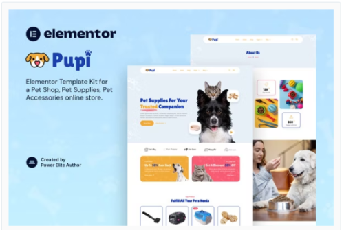 Pupi – Pet Shop & Pet Supplies Elementor Template Kit