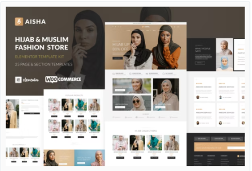 Aisha - Hijab & Muslim Wear Store Elementor Template Kit