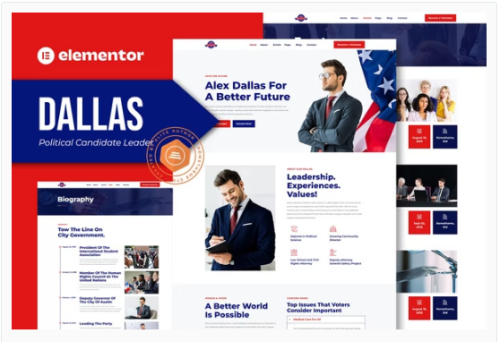 Dallas - Political Candidate Leader Elementor Teamplate Kit