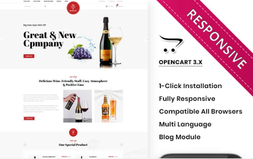 Winecup - The Alchohol Store OpenCart Template