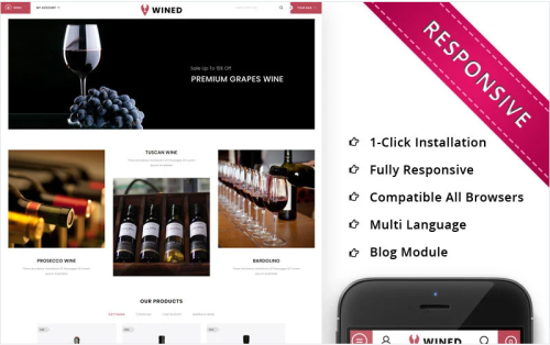 Wined - The Wine Shop OpenCart Template