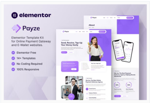 Payze – Online Payment Gateway & E-Wallet Elementor Template Kit
