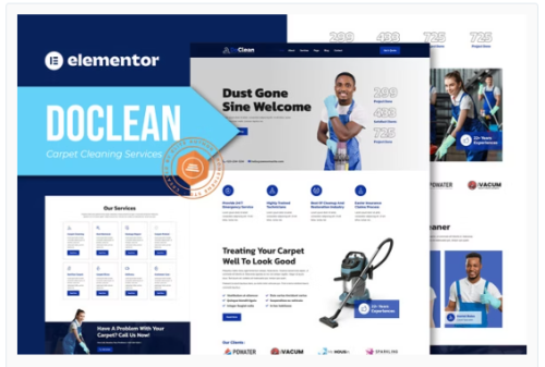 Doclean - Carpet Cleaning Services Elementor Template Kit