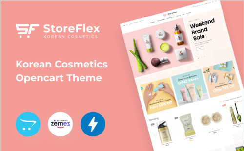 StoreFlex - Korean Cosmetics eCommerce Template OpenCart Template