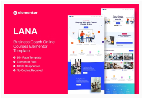 Lana - Business Coach Online Course Elementor Template Kit