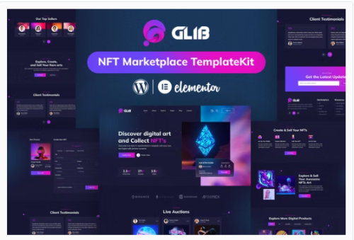 Glib | NFT Marketplace Elementor Pro Template Kit