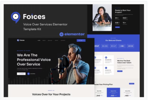 Foices - Voice Over Services Elementor Template Kit