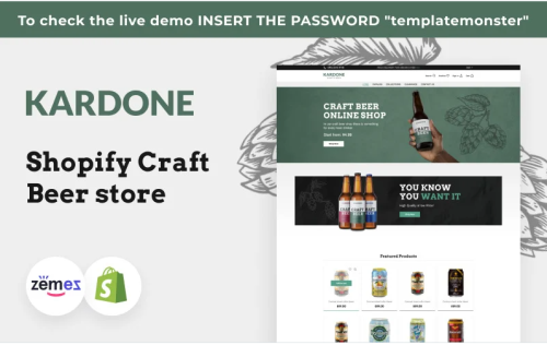 Kardone Craft Beer, Brewery Shopify Theme