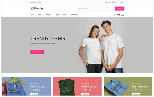 Shartzy - T-Shirt Store Responsive Shopify Theme